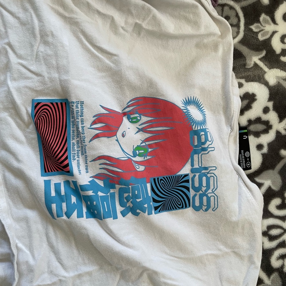 Zumiez White Tee with Red and Blue Graphic